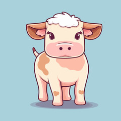 Cute Cartoon Cow: Adorable Bovine Illustration for Children's Books, Nursery Decor, and Farm-Themed Designs