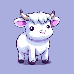 Cute Cartoon Cow: Adorable Bovine Illustration for Children's Books, Nursery Decor, and Farm-Themed Designs