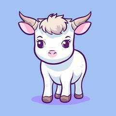 Fototapeta na wymiar Cute Cartoon Cow: Adorable Bovine Illustration for Children's Books, Nursery Decor, and Farm-Themed Designs