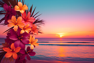 flowers on the beach