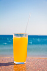 Glass of 100% fresh fruit orange juice