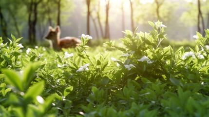 Deer in the forest,Generative AI