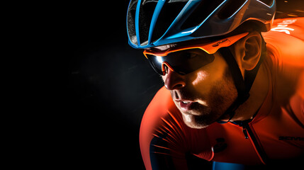 portrait of a man professional cycling athlete created using generative AI tools