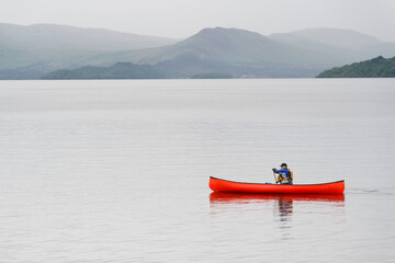 Kayak on peaceful calm water on Loch Lomond