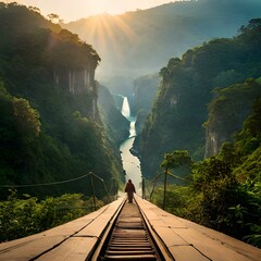 person on the bridge
