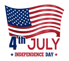 Independence Day design. Banner design with the US flag. 4th July