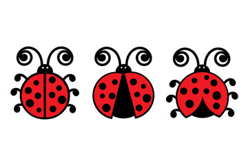 Ladybugs, Illustration set