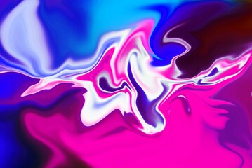 Hand Painted Background With Mixed Liquid Blue And Pink Paints. Abstract Fluid Acrylic Painting. Marbled Colorful Abstract Background. Liquid Marble Pattern.
