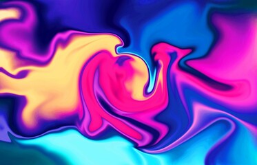 Hand Painted Background With Mixed Liquid Red blue orange Paints. Abstract Fluid Acrylic Painting. Marbled Colorful Abstract Background. Liquid Marble Pattern. Web Design.
