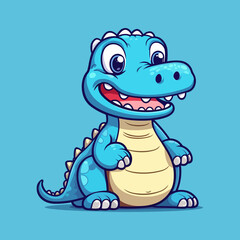 Cute Cartoon Crocodile: Playful Reptile Illustration for Children's Books, Nursery Decor, and Wildlife-themed Designs