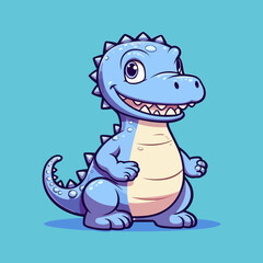 Cute Cartoon Crocodile: Playful Reptile Illustration for Children's Books, Nursery Decor, and Wildlife-themed Designs
