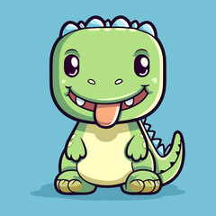 Cute Cartoon Crocodile: Playful Reptile Illustration for Children's Books, Nursery Decor, and Wildlife-themed Designs