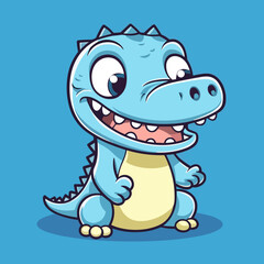 Cute Cartoon Crocodile: Playful Reptile Illustration for Children's Books, Nursery Decor, and Wildlife-themed Designs