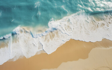 Fototapeta na wymiar Beach and Waves - Aerial View
