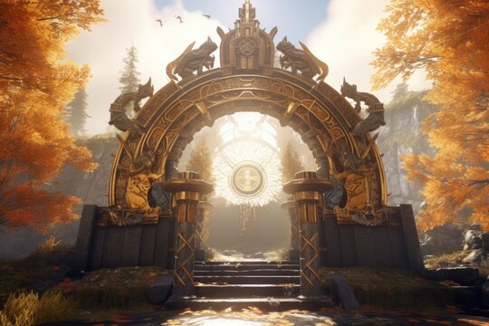 The Majestic Gates of Valhalla: A Journey to Norse Mythology, Generative AI