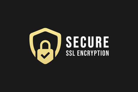 Secure connection logo or SSL certificate logo vector isolated in Flat Style. Secure connection logo for product packaging design element. SSL certificate logo for packaging design element.