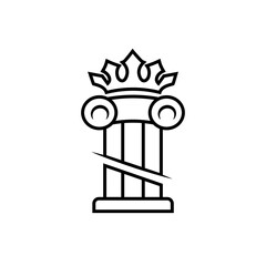 logo in the Greek style wreath of ears and and capitals of columns.