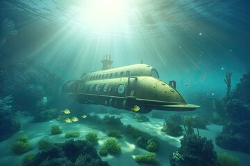 touristic submarine delves deeper, it offers scientists and researchers a platform to study the mysteries of the ocean and contribute to our understanding of the fragile underwater world. AI-generate