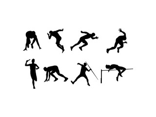 Sports athletes track and field silhouette set vector image © Lutfe Saba Prionti