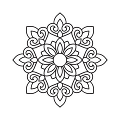 Circular pattern in form of mandala for Henna, Mehndi, tattoo, decoration. Decorative ornament in ethnic oriental style. Coloring book page.