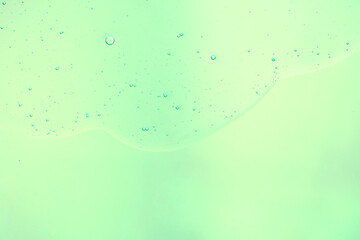 Transparent liquid gel with bubble background