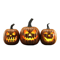 Halloween pumpkin head jack o lantern with burning candles