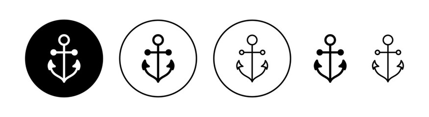 Anchor icon set for web and mobile app. Anchor sign and symbol. Anchor marine icon.