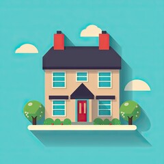 A house icon, representing home, family, or real estate. Generative AI.