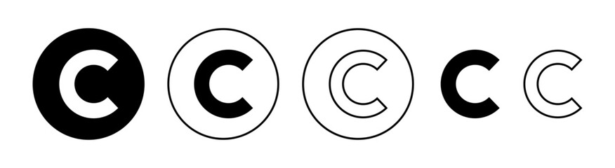 Copyright icon set for web and mobile app. copyright sign and symbol