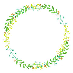 手描きのボタニカル丸フレーム