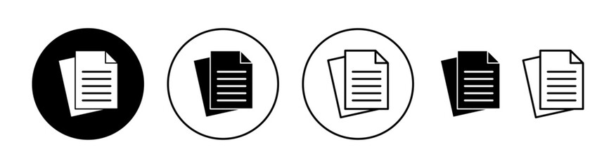 Document icon set for web and mobile app. Paper sign and symbol. File Icon