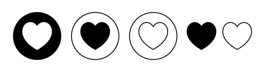 Love icon set for web and mobile app. Heart sign and symbol. Like icon vector.