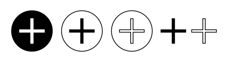 Plus Icon set for web and mobile app. Add plus sign and symbol
