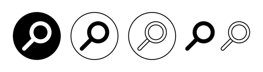 Search icon set for web and mobile app. search magnifying glass sign and symbol