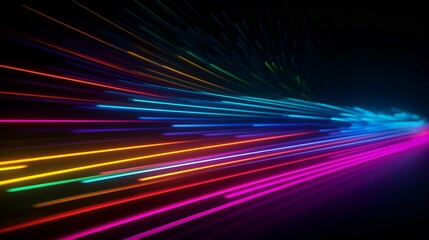 Vibrant streaks of light captured in a long exposure photograph