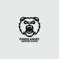 panda angry logo gaming mascot design