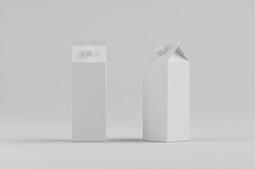 Milk Juice Carton Mockup 3D Illustration
