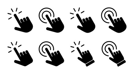 Fototapeta premium Hand click icon set illustration. pointer sign and symbol. hand cursor icon