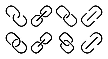 Link icon set illustration. Hyperlink chain sign and symbol