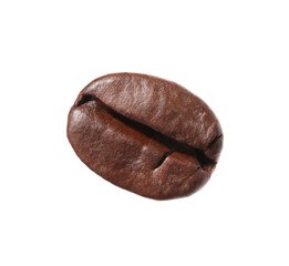 One aromatic coffee bean isolated on white