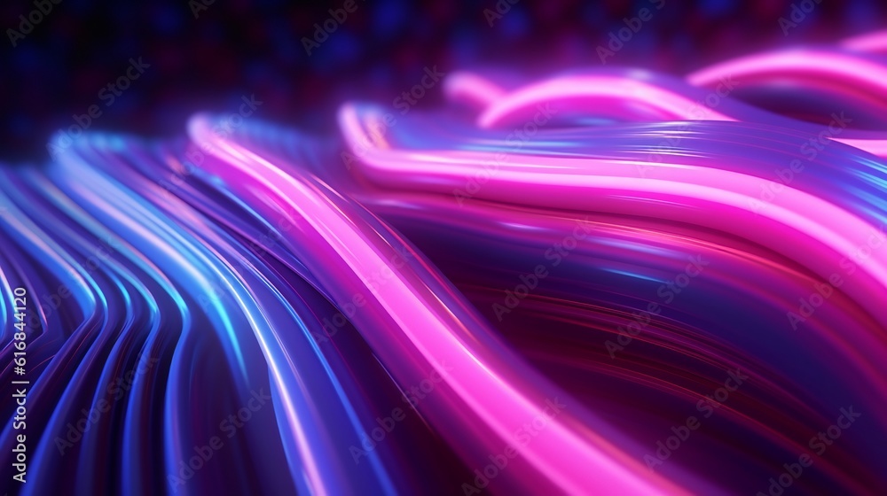 Poster abstract pink and blue lines intersecting