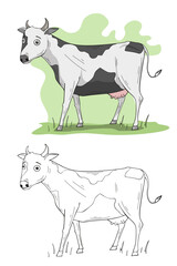 Cow farm animal cartoon illustration