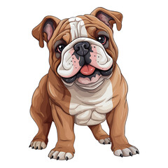 Obraz premium Delightful Doggo: Cute and Colorful Bulldog Illustration