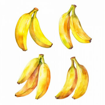 Captivating watercolor portrayal of banana.