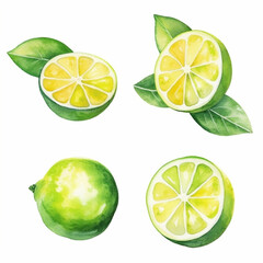 Lime depicted in watercolor artwork.