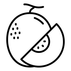 melon fruit icon on transparent background