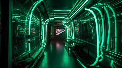 ネオン・ドリームズ：未来的なSFトンネルを旅する No.021 | Neon Dreams: A Journey Through a Futuristic Sci-Fi Tunnel Generative AI