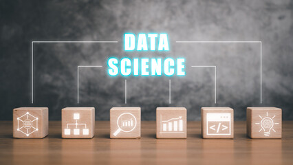 Data science and deep learning. Artificial intelligence, Analysis. Internet and modern technology concept.