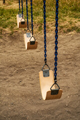 Empty swings in a park