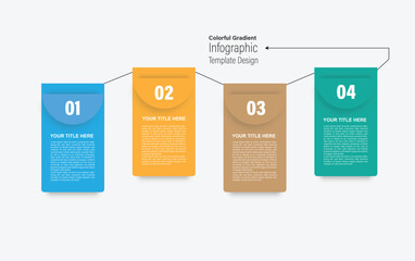infographic Professional steps template design Free Vector